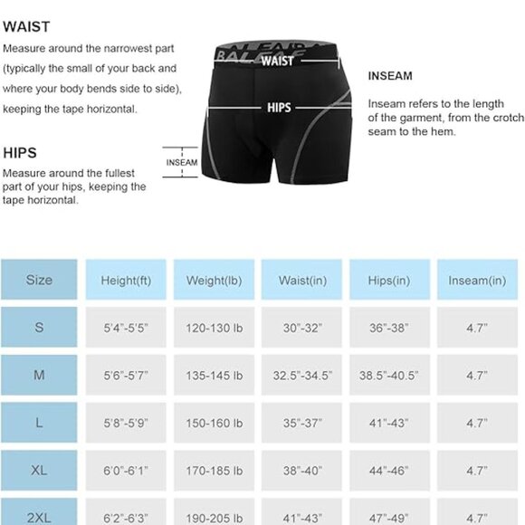BALEAF Men's Size 2XL Bike Black Cycling Underwear Shorts 3D Padded New - Picture 3 of 3